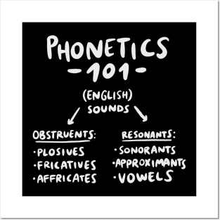 Phonetics 101 - Linguistics Basics - Types of Sounds Posters and Art